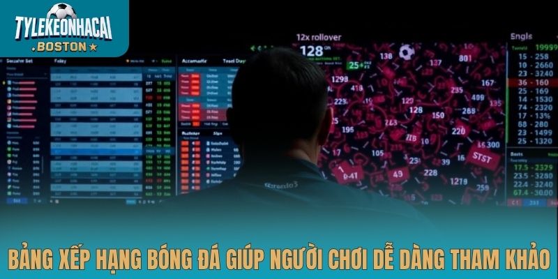 Bảng xếp hạng bóng đá giúp người chơi dễ dàng tham khảo
