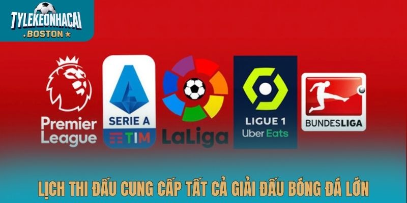 Lịch thi đấu cung cấp tất cả giải đấu bóng đá lớn