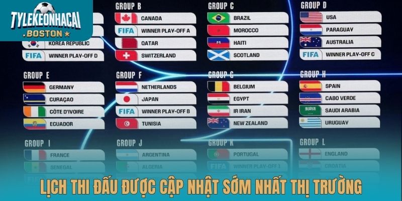 Lịch thi đấu được cập nhật sớm nhất thị trường